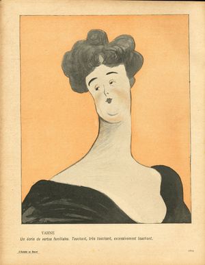 L'Assiette au Beurre, number 94, Satirique en Couleurs, 1903_1_31: Theatre - Actor, actress Comedienne, Leonie Yahne (1867-1950) (lithograph)