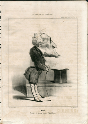 Le Charivari, 1849_7_10 - Illustration by Honore Daumier (1808-1879): The representative representatives - Hat, Revolution of 1848, Monarchy of July - Mole Mathieu (1781-1855)