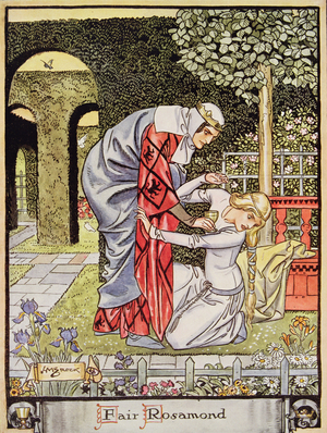 Fair Rosamond from 'A Book of Ballads', pub. by Hutchinson & Co, 1934 (colour litho)