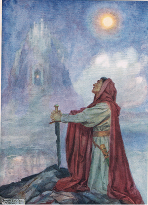 For thence a paradox, illustration from 'Rabbi Ben Ezra' by Robert Browning (colour litho)