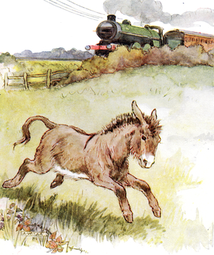'A horrible dragon came snorting along', illustration from 'The Naughty Neddy Book', published by Thomas Nelson & Sons, 1920s (colour litho)