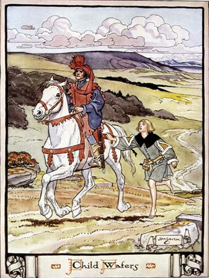 Childe Waters from 'A Book of Old Ballads', pub. by Hutchinson & Co, 1934 (colour litho)