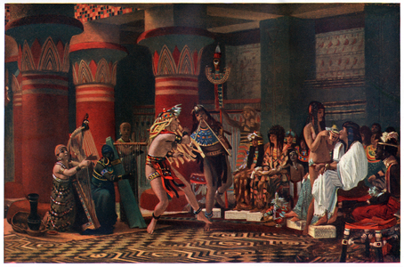 Pastime in Ancient Egypt Three Thousand Years Ago, illustration from 'Egyptian Myth and Legend', published by the Gresham Publishing, Co. (colour litho)