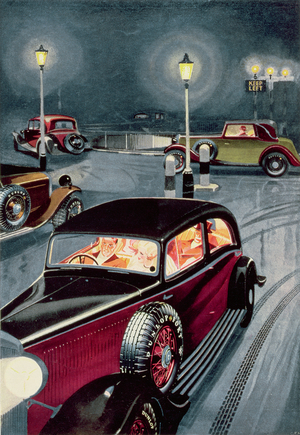 Advertisement for Dunlop Tyres, from 'The Illustrated London News', November 3rd 1934 (litho)