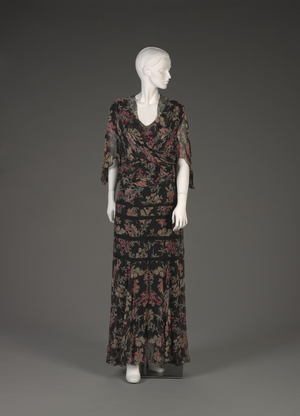 Ensemble (dress and top), late 1930s (silk chiffon)