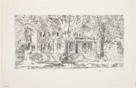 House on Main Street, East Hampton, 1922 (etching)