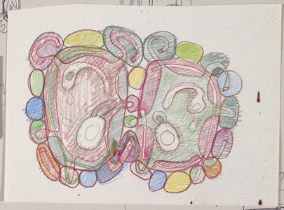 Study for Midnight Train, 2000 (coloured pencil with oil on paper)