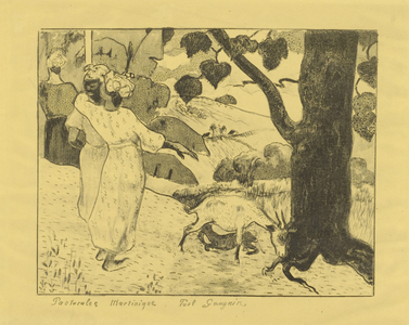Martinique Pastorals, 1889 (zincograph on canary yellow wove paper)