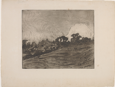 Paysage avec maisons et arbres (Landscape with houses and trees) 1893 (etching & drypoint)