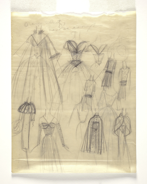 Sketches of evening wear, 1920s (pencil on paper)
