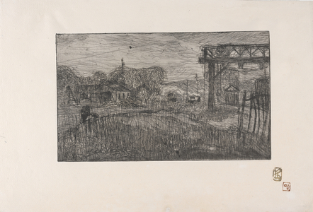 La Gare de Valmondois (The Valmondois Train Station) 1893 (etching & roulette)