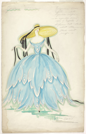 Costume sketch (graphite & w/c on paper)