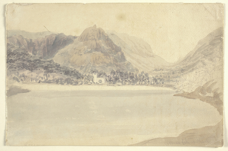 Grassmere Lake and Church (watercolour over pencil on paper)