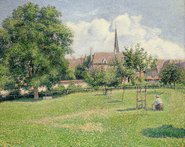 The House of the Deaf Woman and the Belfry at Eragny, 1886 (oil on canvas)