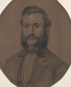 Portrait of Captain Wallace Foster, 1866 (charcoal & white chalk on paper)