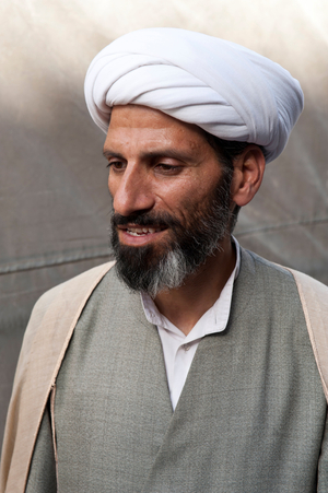 Portrait; Persian; Iranian man with a white turban; Mullah; Qom; Iran; Asia