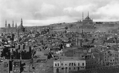 View of Cairo city in Egypt. Photograph around 1930.
