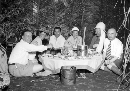 Group of travellers during a picnic (picnic).