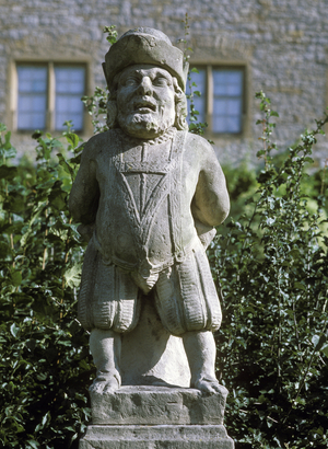 Weikersheim upon the River Tauber Baden-Wuerttemberg Germany Castle of the Earls of Hohenlohe Palace Garden Dwarfs as staff of the court from 1713 to 1714 Hofrat Court Counsellor