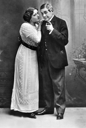 Couple standing close to each other. Photograph around 1920.