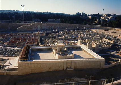 Model reconstruction of Temple Mount and the Temple in Jerusalem in 66 AD (photo)