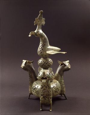 Zoomorphic incense burner, Khorasan, Iran, 12th-13th century (bronze)