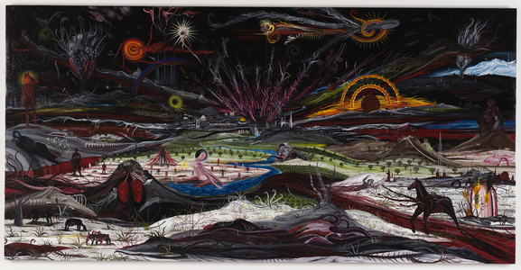 Landscape and Jerusalem, 2007 (oil on wood)