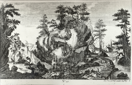 Anthropomorphic Landscape (engraving & etching) (b/w photo)