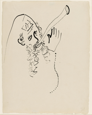 The Great Forgiveness, Illustration for “Lights On” by Bella Chagall. 1945