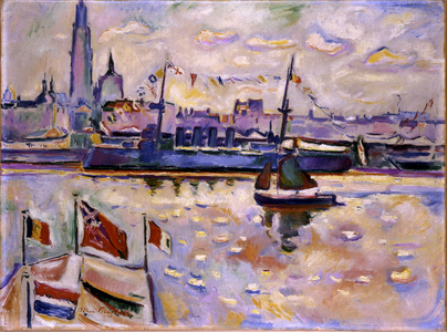 Decorated Cruiser, Antwerp, 1905 (oil on canvas)