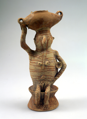 Vessel in the shape of a woman, Gilat, Western Negev (ceramic)