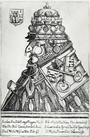 Portrait of Pope Clement X (1590-1676) (engraving & etching) (b/w photo)