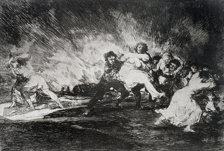 They escape through the flames, plate 41 of 'The Disasters of War', 1810-14, pub. 1863 (etching)