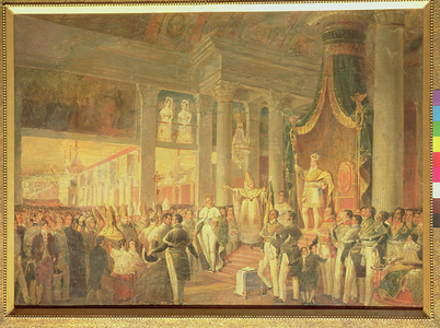 Coronation of Dom Pedro II (1825-91) (oil on canvas)