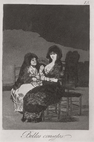 193-0082115 Wonderful advice, plate 15 of 'Los caprichos', pub. 1799 (etching)