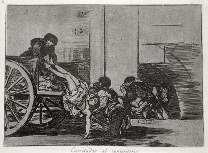 Cartloads to the cemetery, plate 64 of 'The Disasters of War', 1810-14, pub. 1863 (etching)