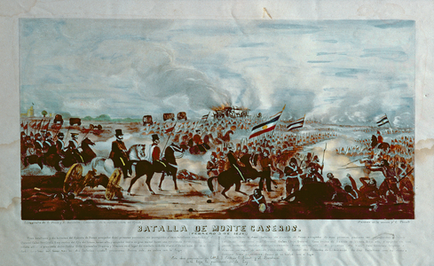 The Battle of Monte Caseros in April 1852, printed by C. Penuti and Alejandro Bernheim (litho)