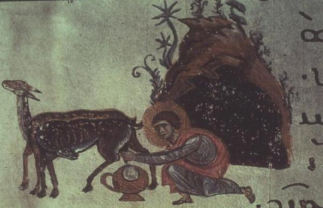 Milking a Goat, 6th century fresco