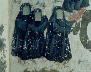 Women in veils, costume worn by those of the Shiite faith in Persia during the Safavid era (1502-1736) (mural painting)