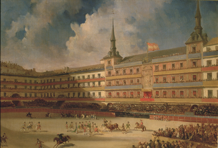 Bullfight in the Plaza Mayor in Madrid during the Celebrations for the Marriage of the Duke of Montpensier, 1846 (oil on canvas)