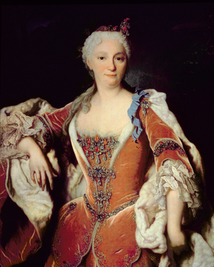 131 0795087/2 Portrait of Elizabeth Farnese (1692-1766) second wife of Philip V of Spain (oil on canvas)