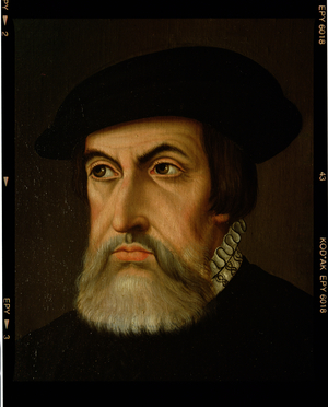 Portrait of Hernan Cortes (1485-1547) (oil on canvas)