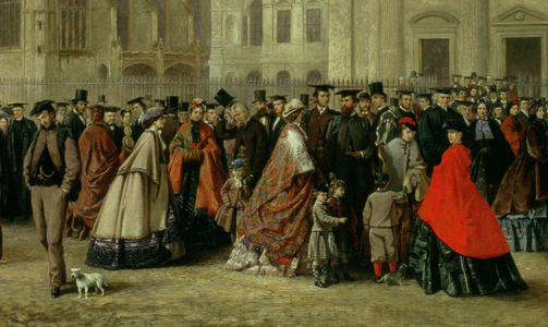 Degree Morning at Cambridge in 1863 (oil on canvas) (detail of 169477)