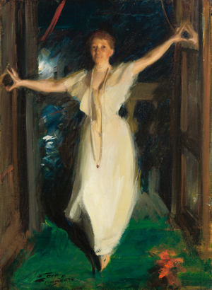 Mrs Gardner (1860-1920) in Venice, 1894 (oil on canvas)