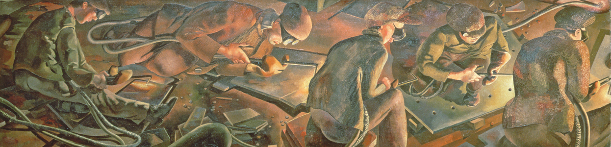 Shipbuilding on the Clyde: Burners, 1940 (oil on canvas) (detail of 279298)