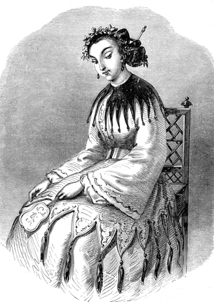 Noble Lady of PEKIN, CHINA. Engraving 1885