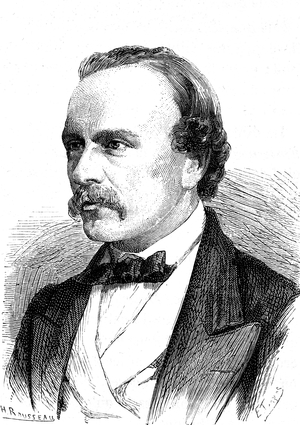 Cromwell VARLEY (1828-1883), English physicist and electrical engineer of the transatlantic telegraphic cable. Engraving 1868