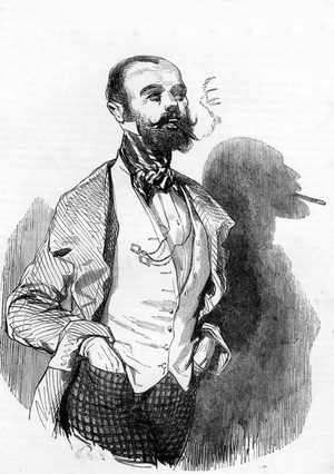 A smoker, 1856 (engraving)