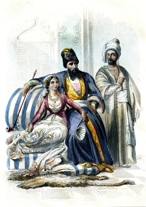 Persian and Georgian couple. Engraving 1862