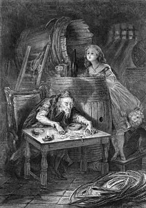 The treasor found in the forest. Engraving 1865